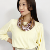 日本製 横浜シルクKINUWAループストール サテンストライプ リード柄