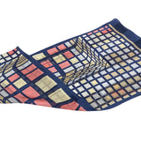 日本製 横浜シルクKINUWAループストール サテンストライプ キュービック柄