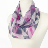 〈NEW〉日本製 横浜シルクKINUWAループストール シルクシフォン クローバーアート