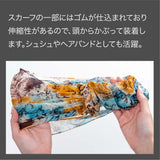 日本製 横浜シルクKINUWAリングスカーフ グラデーションペイズリー柄