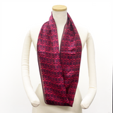 日本製 横浜シルクKINUWAループストール サテンストライプ ハート柄