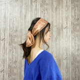 日本製 横浜シルクKINUWAループストール サテンストライプ ハート柄