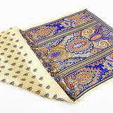 日本製 横浜シルクKINUWAループストール サテンストライプ カシミール小紋柄