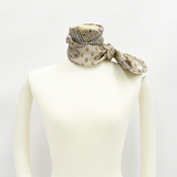 日本製 横浜シルクKINUWAループストール サテンストライプ カシミール小紋柄