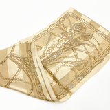 日本製 横浜シルクKINUWAループストール サテンストライプ リード柄