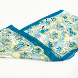 日本製 横浜シルクKINUWAループストール サテンストライプ バースデーブーケ柄