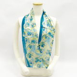 日本製 横浜シルクKINUWAループストール サテンストライプ バースデーブーケ柄