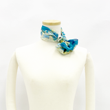 日本製 横浜シルクKINUWAループストール サテンストライプ バースデーブーケ柄