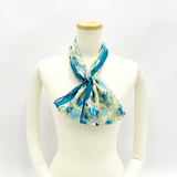 日本製 横浜シルクKINUWAループストール サテンストライプ バースデーブーケ柄