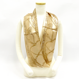 日本製 横浜シルクKINUWAループストール サテンストライプ リード柄