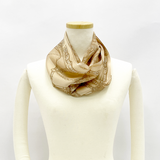 日本製 横浜シルクKINUWAループストール サテンストライプ リード柄