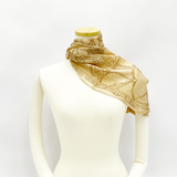 日本製 横浜シルクKINUWAループストール サテンストライプ リード柄