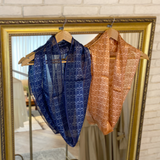 日本製 横浜シルクKINUWAループストール サテンストライプ ハート柄