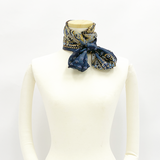 日本製 横浜シルクKINUWAループストール サテンストライプ カシミール小紋柄