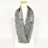 日本製 横浜シルクKINUWAループストール サテンストライプ インディアナエトロ柄