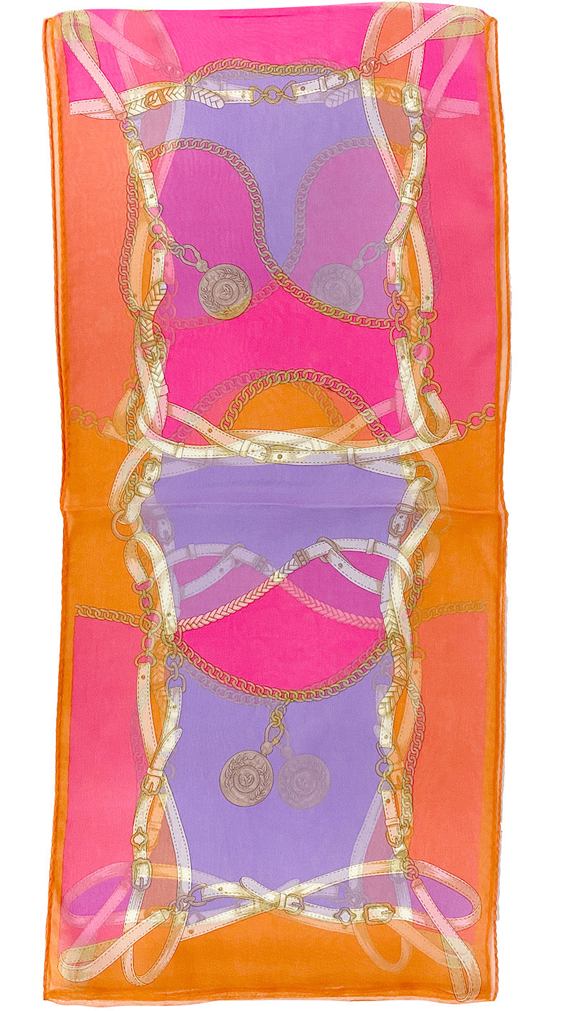 〈NEW〉日本製 横浜シルクKINUWAループストール シルクシフォン コンビネーションベルト