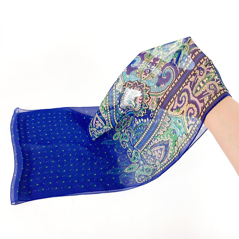 〈NEW〉日本製 横浜シルクKINUWAループストール シルクシフォン カシミール小紋