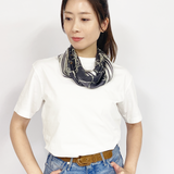 日本製 横浜シルクKINUWAループストール サテンストライプ タイマリーナ柄