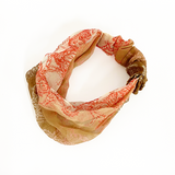 日本製 横浜シルクKINUWAリングスカーフ グラデーションペイズリー柄