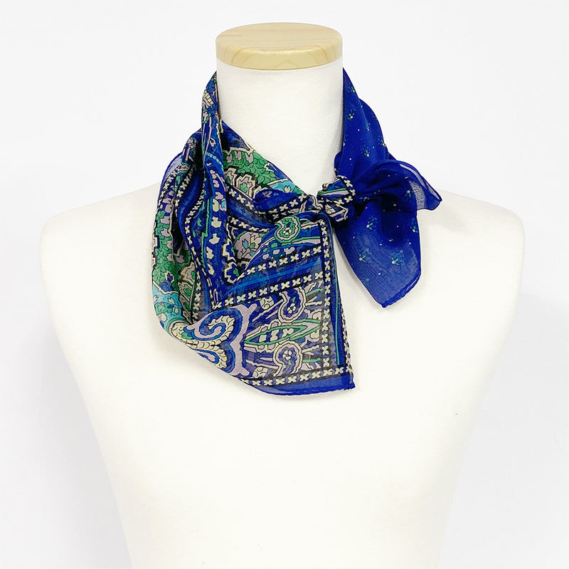 〈NEW〉日本製 横浜シルクKINUWAループストール シルクシフォン カシミール小紋