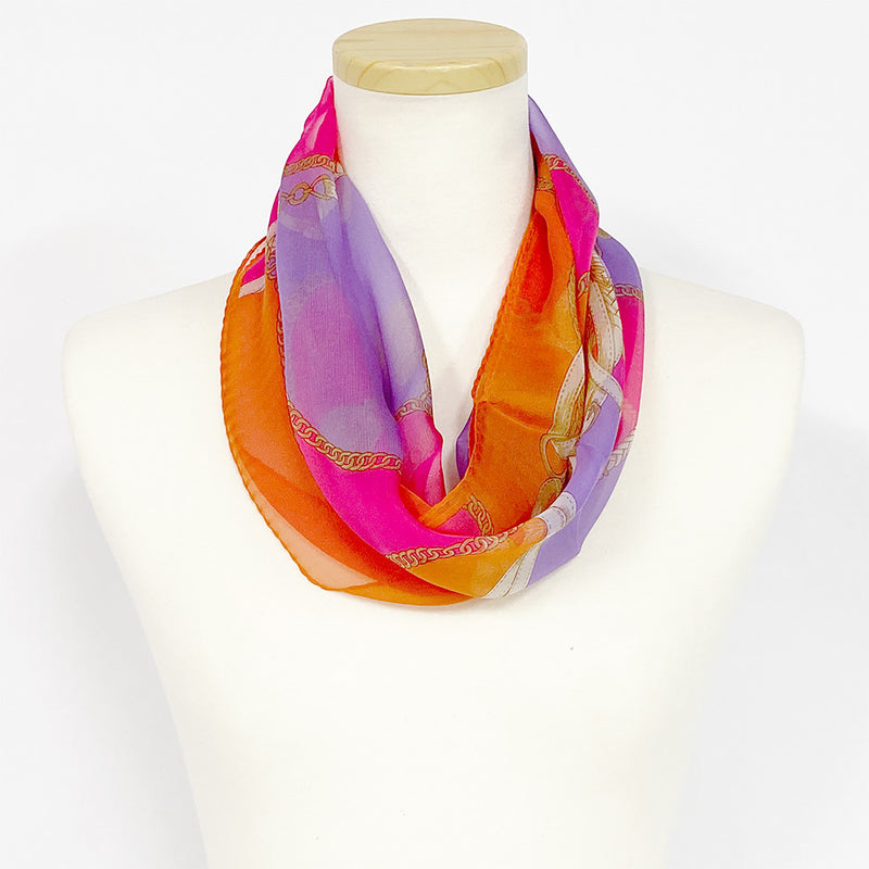 〈NEW〉日本製 横浜シルクKINUWAループストール シルクシフォン コンビネーションベルト