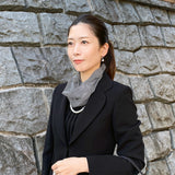 日本製 横浜シルクKINUWAリングスカーフ ボーダー柄