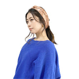 日本製 横浜シルクKINUWAループストール サテンストライプ ハート柄