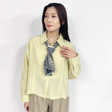 日本製 横浜シルクKINUWAループストール サテンストライプ インディアナエトロ柄