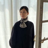 日本製 横浜シルクKINUWAループストール サテンストライプ タイマリーナ柄