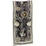 日本製 横浜シルクKINUWAループストール サテンストライプ タイマリーナ柄