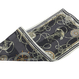 日本製 横浜シルクKINUWAループストール サテンストライプ タイマリーナ柄