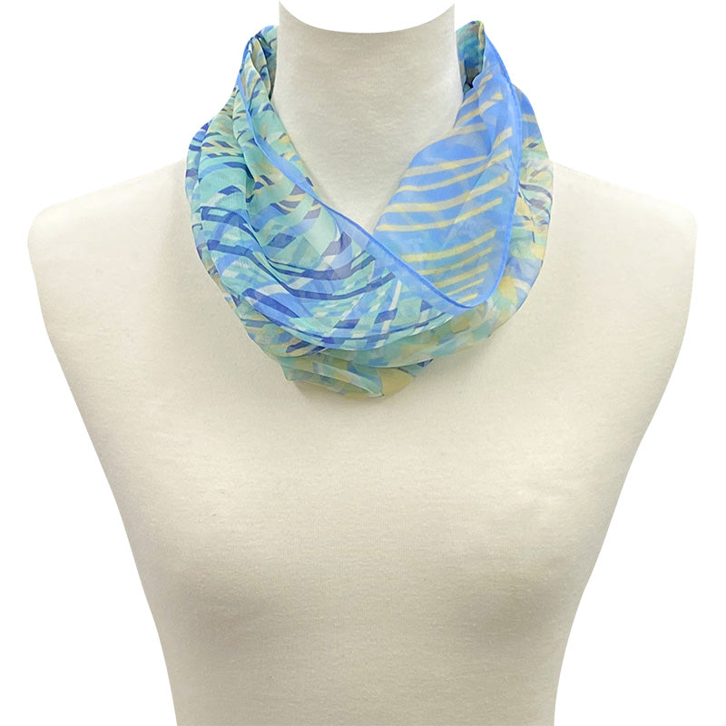 日本製 横浜シルクKINUWA（スカーフ）リングスカーフ ブリーズチェック