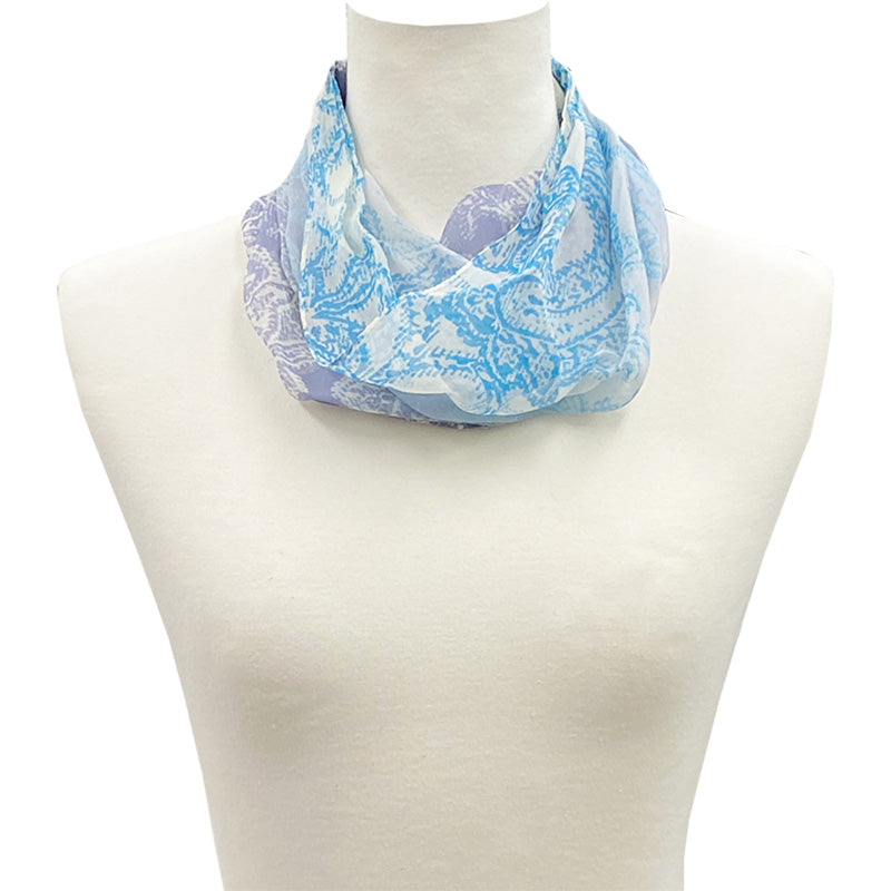 日本製 横浜シルクKINUWAリングスカーフ グラデーションペイズリー柄