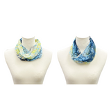 日本製 横浜シルクKINUWAリングスカーフ サンライトリーフ柄