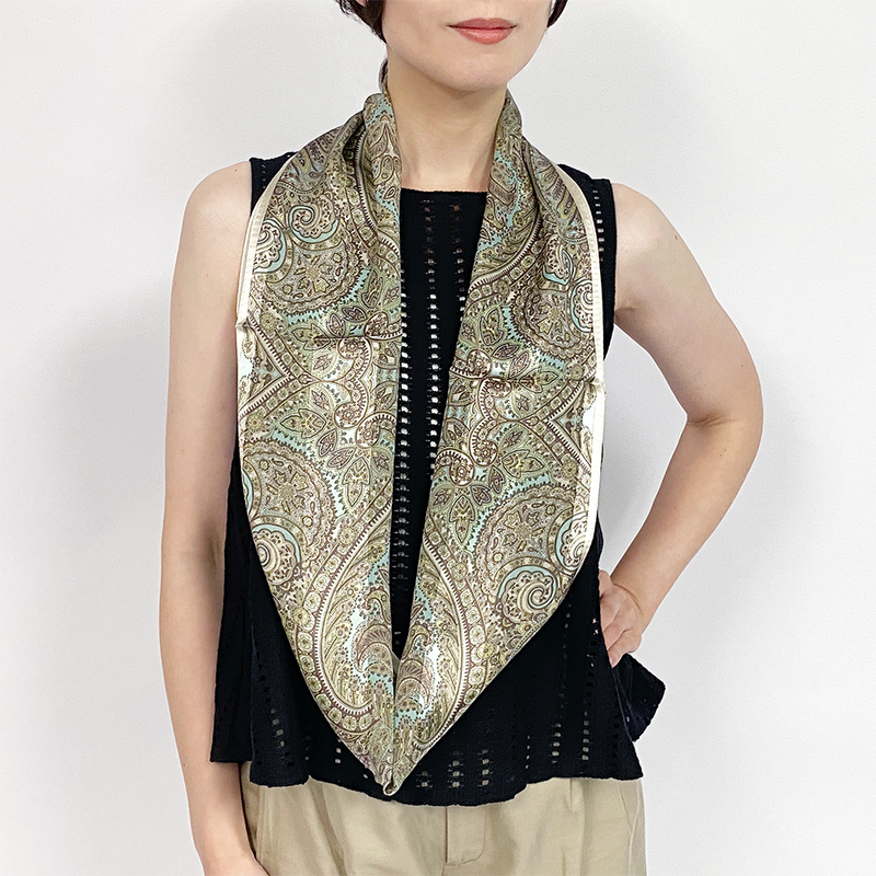 ★LEONARD★シルクウール★人気柄トップス★ 日本製 横浜シルクKINUWA（スカーフ） |UVION SHOP