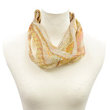 日本製 横浜シルクKINUWAリングスカーフ アラベスク柄