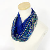 〈NEW〉日本製 横浜シルクKINUWAループストール シルクシフォン カシミール小紋