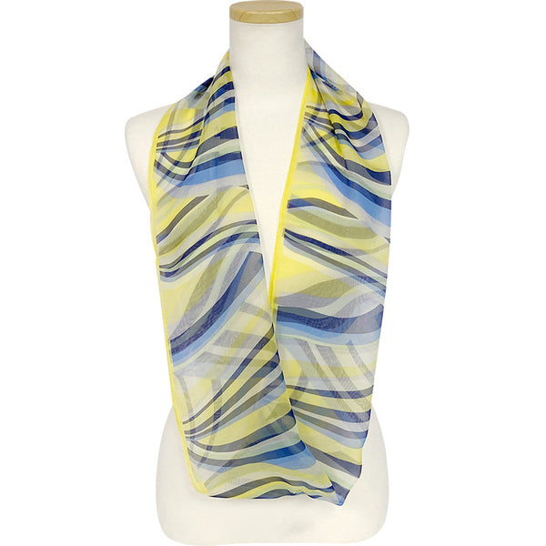 〈NEW〉日本製 横浜シルクKINUWAループストール シルクシフォン ハーモニーライン