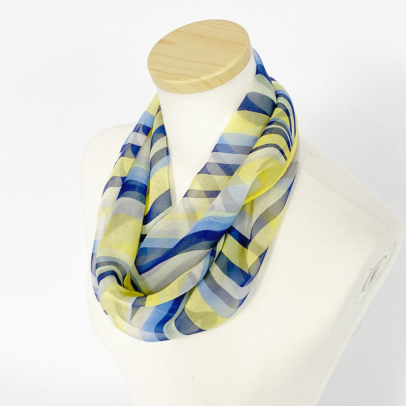 〈NEW〉日本製 横浜シルクKINUWAループストール シルクシフォン ハーモニーライン