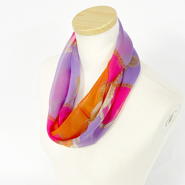 〈NEW〉日本製 横浜シルクKINUWAループストール シルクシフォン コンビネーションベルト