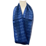 日本製 横浜シルクKINUWAループストール サテンストライプ ハート柄