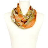 日本製 横浜シルクKINUWAループストール サテンストライプ バースデーブーケ柄