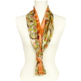 日本製 横浜シルクKINUWAループストール サテンストライプ バースデーブーケ柄