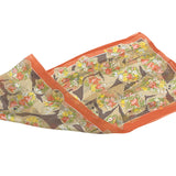 日本製 横浜シルクKINUWAループストール サテンストライプ バースデーブーケ柄