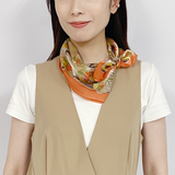 日本製 横浜シルクKINUWAループストール サテンストライプ バースデーブーケ柄