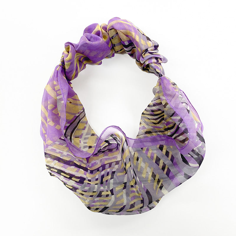 日本製 横浜シルクKINUWA（スカーフ）リングスカーフ ブリーズチェック