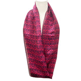 日本製 横浜シルクKINUWAループストール サテンストライプ ハート柄