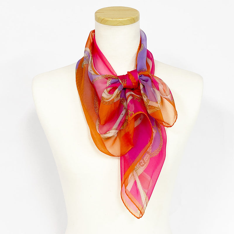 〈NEW〉日本製 横浜シルクKINUWAループストール シルクシフォン コンビネーションベルト