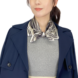 日本製 横浜シルクKINUWAループストール サテンストライプ タイマリーナ柄