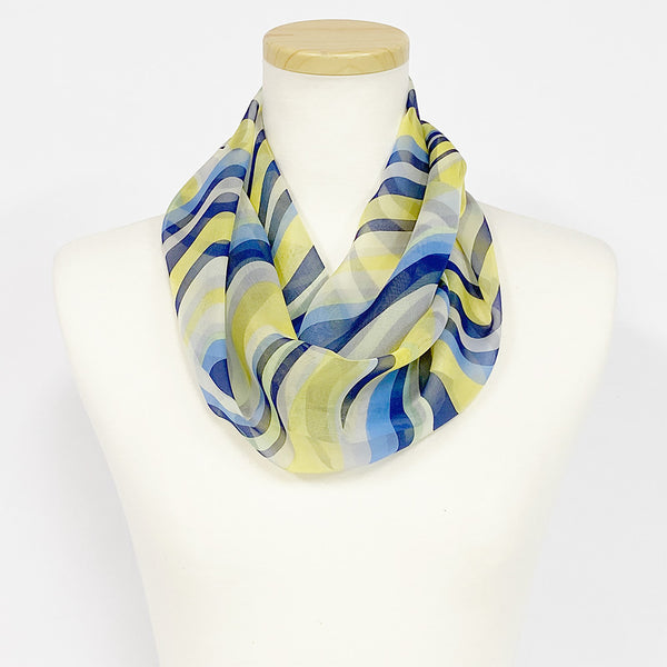 〈NEW〉日本製 横浜シルクKINUWAループストール シルクシフォン ハーモニーライン